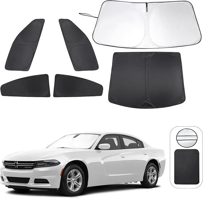 TINGLU Window Shades for Dodge Charger 2011-2023 Accessories Car Side Full by TINGLU