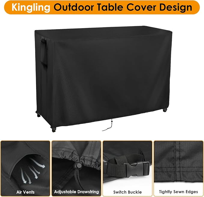 Kingling Outdoor Table Cover for Outdoor Bar Table, 78 Inch Waterproof Patio - Image 3