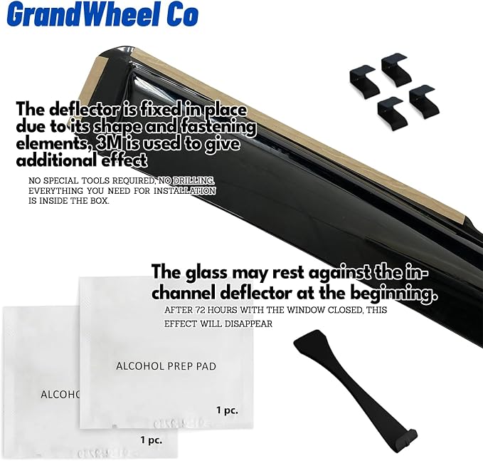 Window Deflectors Smoke Tinted in-Channel Side Window Vent Visor Deflectors - Image 4