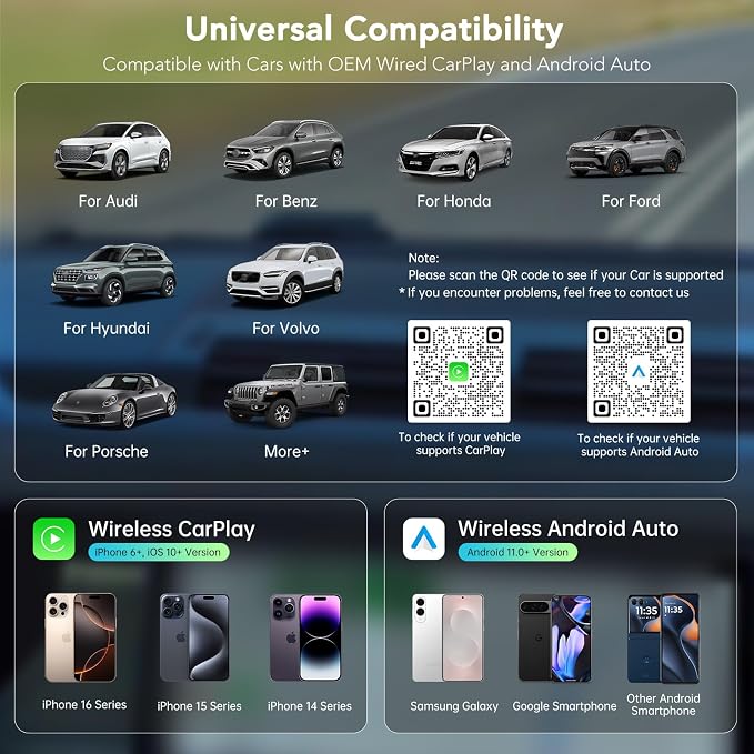 Wireless CarPlay Adapter 2025, Convert Wired to Wireless CarPlay Adaptor - Image 4