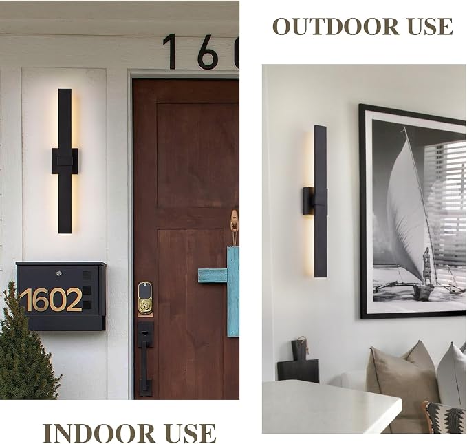 Modern Outdoor Wall Light Fixtures 27.2" Black Outdoor Porch Lights Exterior - Image 6