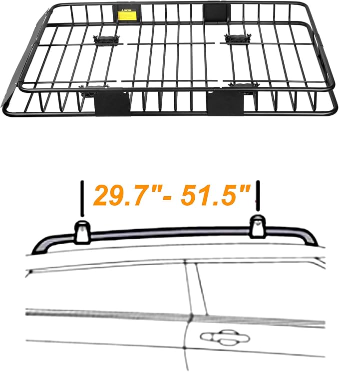 XCAR 64"x 39"x 4" Universal Roof Rack Basket Black - Image 4