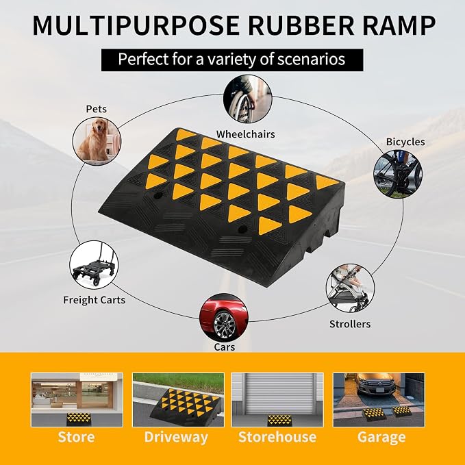BESEA Rubber Curb Ramp 6" inch High 23.6" Length, - Image 4