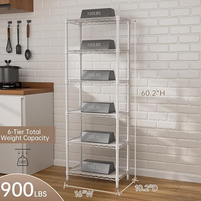 SINGAYE 6 Small Wire Shelves Kitchen Pantry Close Home Organizers and Storage - Image 3