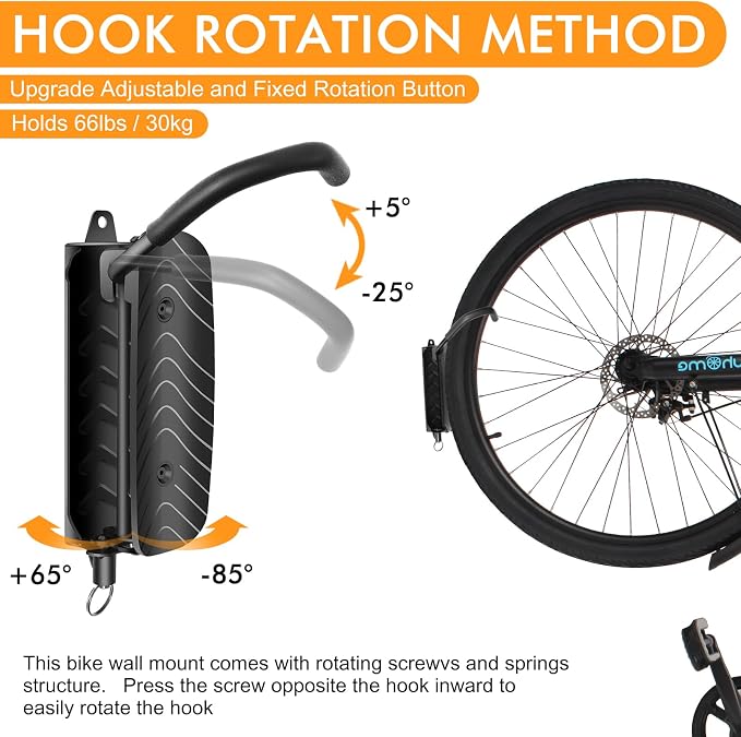 MILADO Wall Bike Rack, Swivel Bike Wall Mount - Image 6