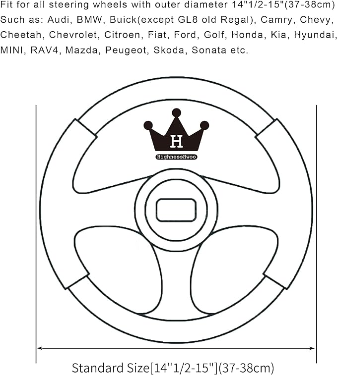 Car Steering Wheel Covers for Women Padded Carbon Fiber PU Leather Cute Auto - Image 7