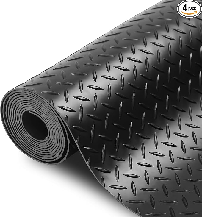 SEAL 4 x 20 Ft Premium Garage Floor Mat, Solid 2.8mm Thickened Black Commercial by SEAL