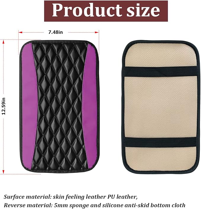 Car Center Console Cushion Pad, Universal Leather Waterproof Armrest Seat Box - Image 2