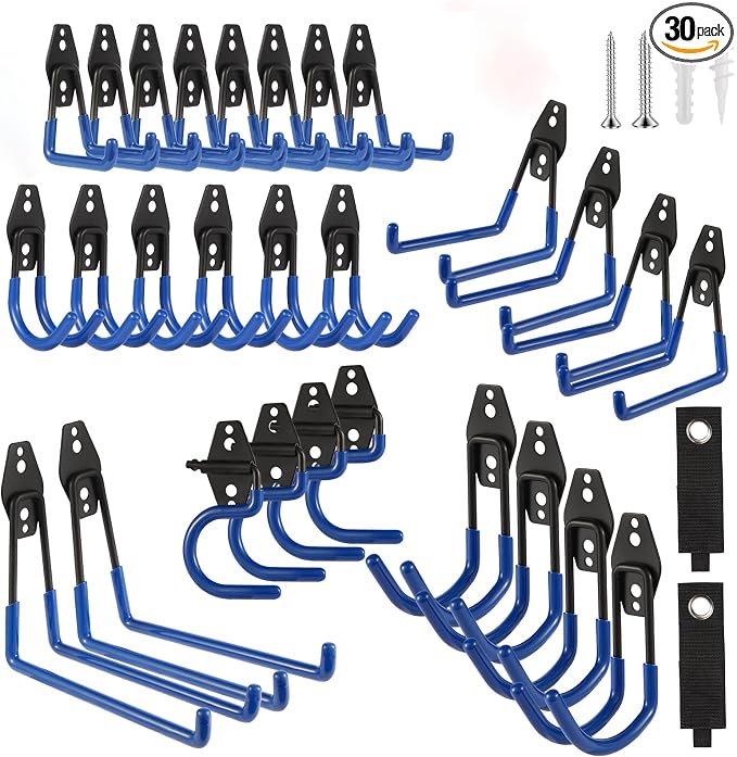 Garage Hook Heavy Duty Wall Storage Hangers, 30 Pack Garage Storage Hooks Steel by Unknown