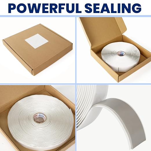 ADHES Premium Butyl Sealant Tape 1" x 30 'x 1/8", 2 Rolls Gray Butyl Rubber - Image 7
