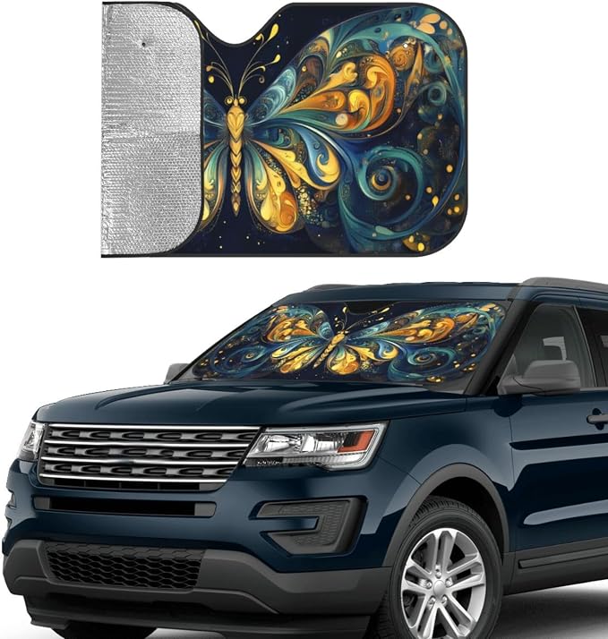 Beautiful Butterfly Car Sun Shade Windshield Sunshade Foldable Front Window - Image 3