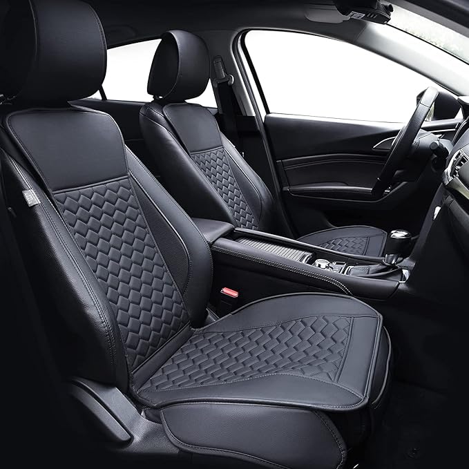 Elantrip 2PCs Front Car Seat Covers Leather Water Proof Seat Protector by Elantrip