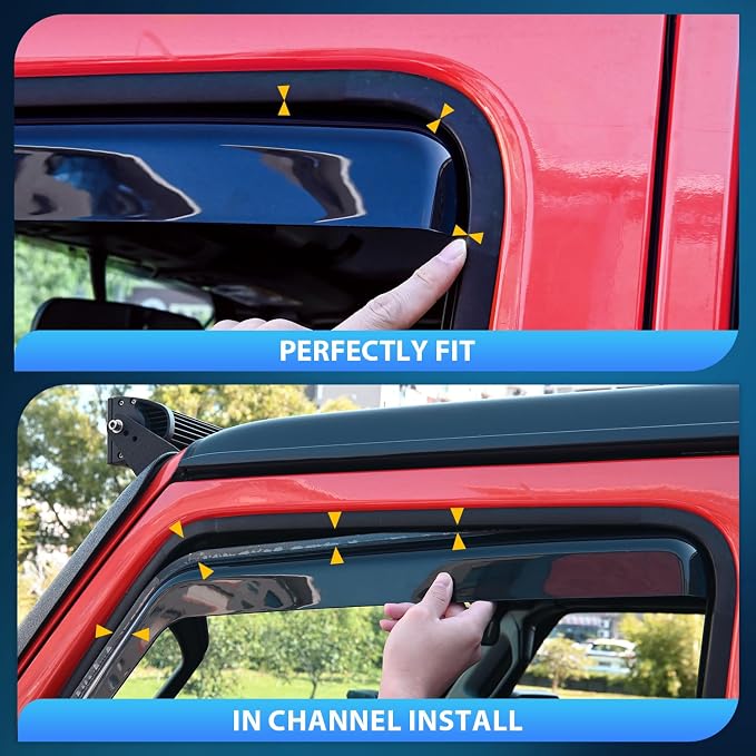 Nilight Durable in Channel Rain Guards - Image 3