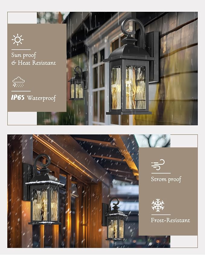 FEMILA Outdoor Wall Light Fixture, 1-Light Exterior Waterproof Wall Sconce - Image 3