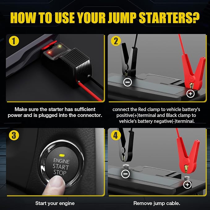 Jump Starter Battery Pack, 4500A Peak Car Battery Charger Jump Starter - Image 6