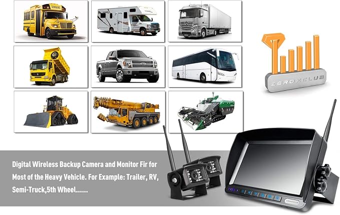 Digital Wireless Backup Camera System Kit, IP69K Waterproof Wireless 2 Rear - Image 7