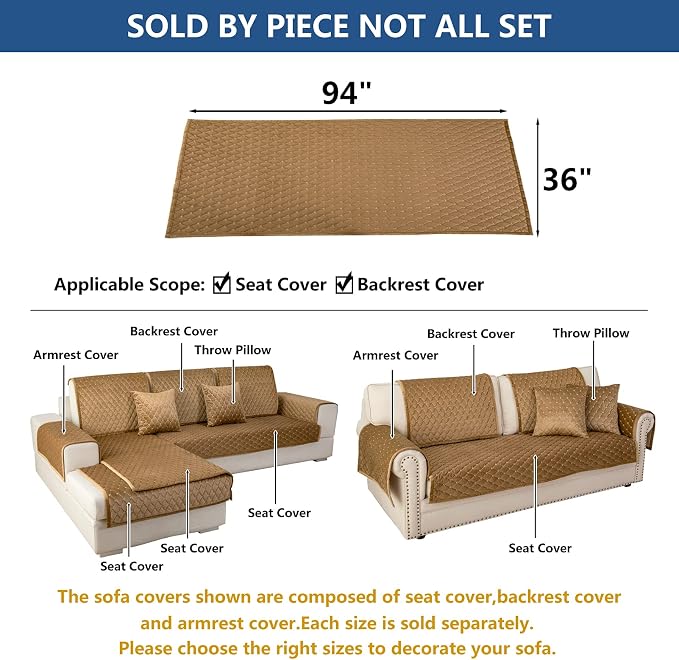 Eismodra Couch Cover, Sectional Couch Covers, Sofa Covers - Image 5