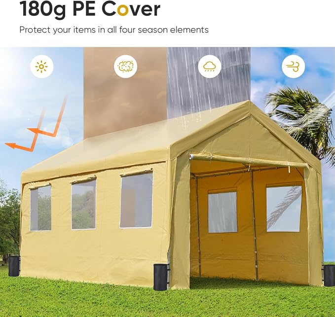 ADVANCE OUTDOOR 10x20 ft Adjustable Height Carport - Image 5