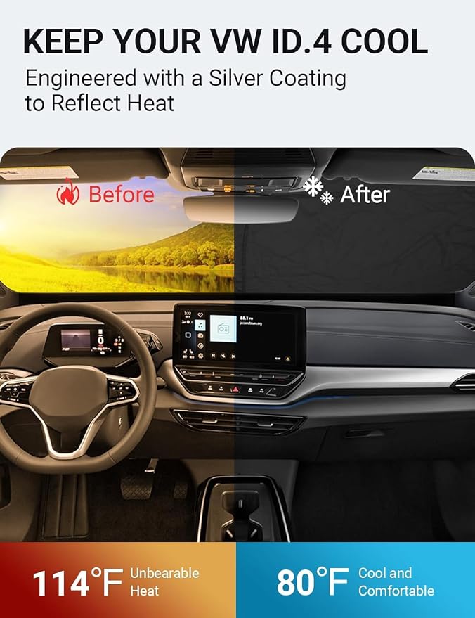 Proadsy for Volkswagen VW ID.4 2021-2025 Windshield Sun Shade 4-Layer Foldable - Image 2