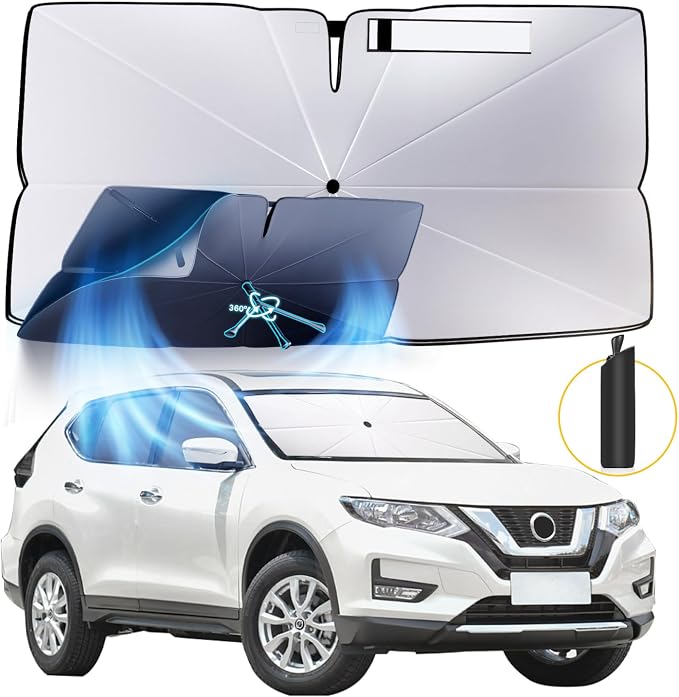 Windshield Sun Shade Umbrella: for Nissan Rogue/Rogue Platinum 2021 2022 2023 by HIMUMOY