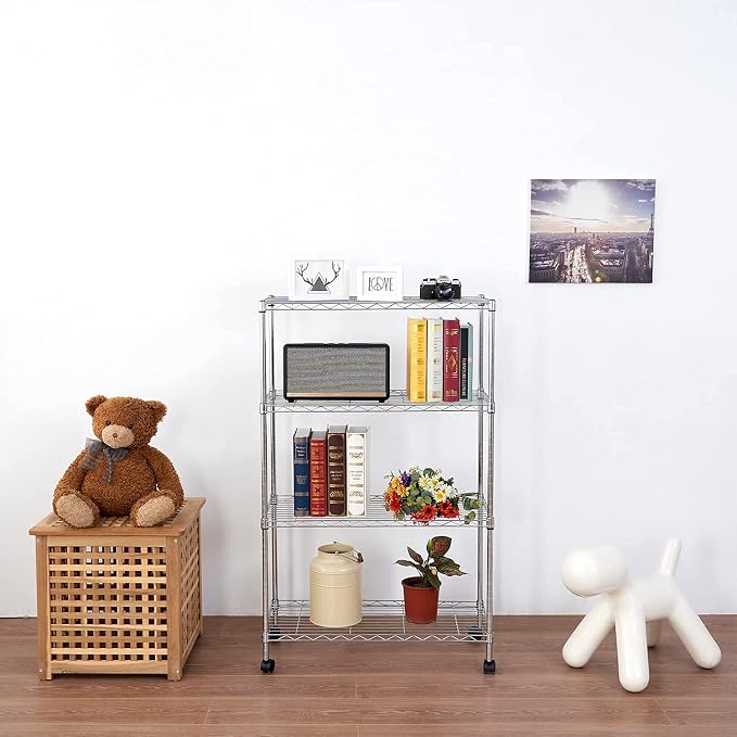 Heavy Duty 4 Tier Wire Shelving Unit Storage Rack, Metal Shelves Utility - Image 7