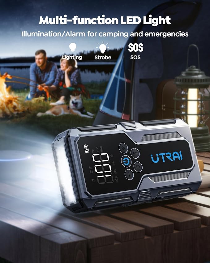 Car Jump Starter with Air Compressor, UTRAI 4000A 150PSI Car Jump Starter 12V - Image 5