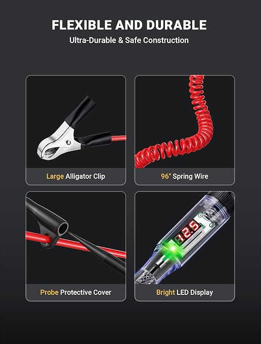 Automotive Test Light with 5-120V LED Digital Voltage Display, Circuit Tester - Image 4