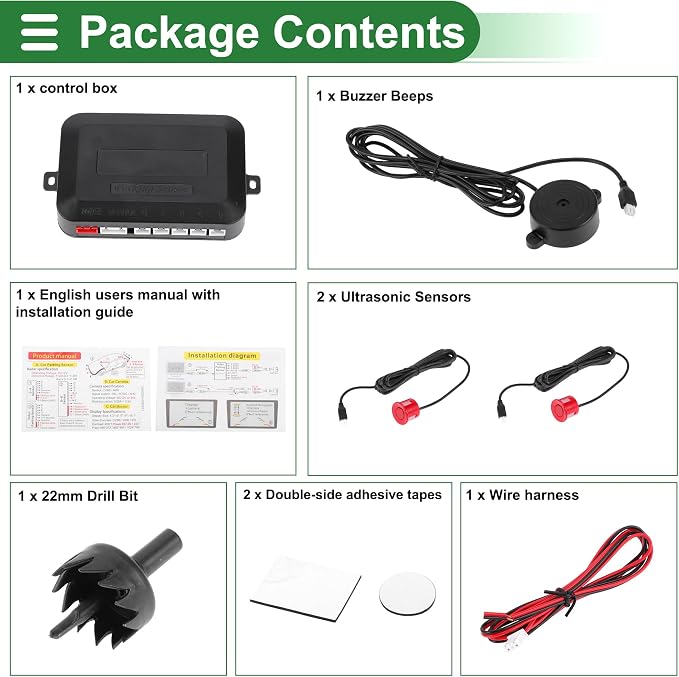 Motoforti Universal Car Auto Vehicle Reverse Backup Radar System Reverse - Image 8