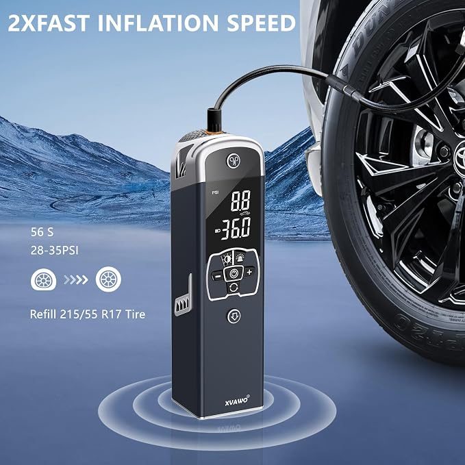 Tire Inflator Portable Air Compressor: Cordless Deflatable Air Pump - Image 2