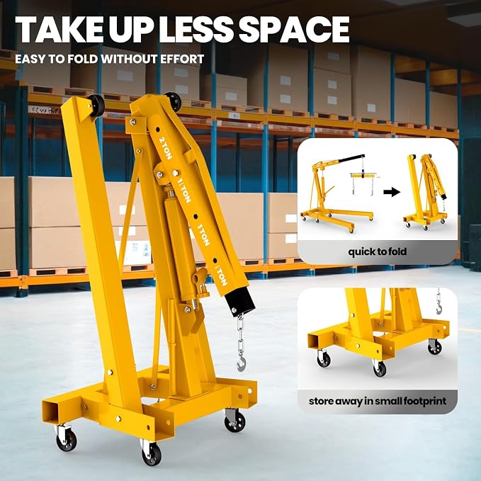 2-Ton Folding Hydraulic Engine Hoist - Image 2