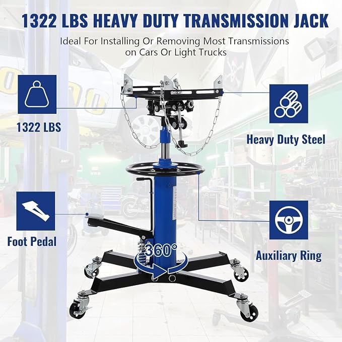 Transmission Jack 1322 LBS Hydraulic Telescoping 2-Stage Lift Jack Stand - Image 4