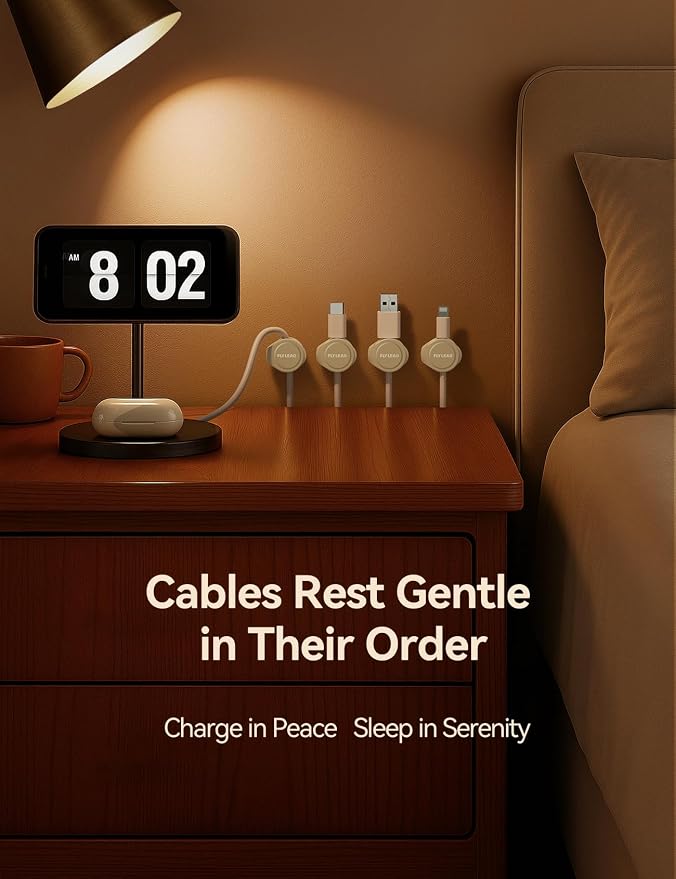 8-Pack Cord Organizer Magnetic Silicone Cable ClipsDesk Cable Management - Image 7