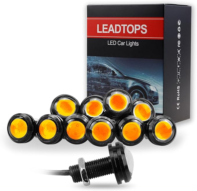 LEADTOPS 10Pcs 18mm 12V Eagle Eye LED Car Fog DRL Daytime Running Light Backup by LEADTOPS