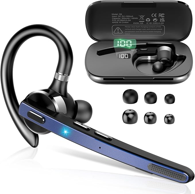 Bluetooth Headset, Wireless Bluetooth 5.3 Earpiece, 90Hrs Hands Free Headset by Thunelec