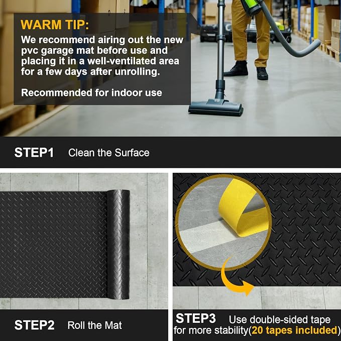 7.5x25 FT Garage Floor Mat, Updated 2.8mm Thicked Flooring Roll - Image 8
