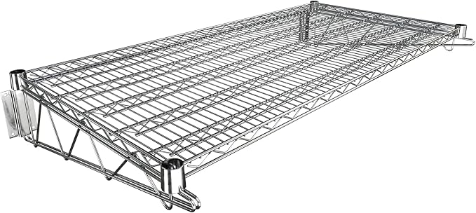 24" x 48" Chrome Wire Wall Mount Shelf by Krollen+Industrial