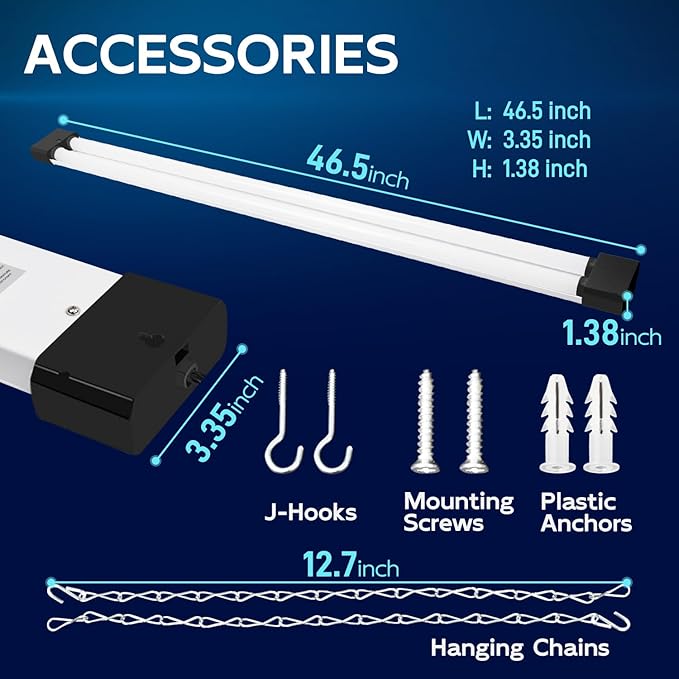 hykolity 4 Pack 4FT LED Shop Light, Linkable Utility Shop Lights, 5000K - Image 6