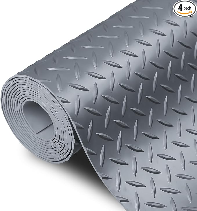 SEAL 4 x 10 Ft Premium Garage Floor Mat, Solid 2.8mm Thick Gray Commercial by SEAL
