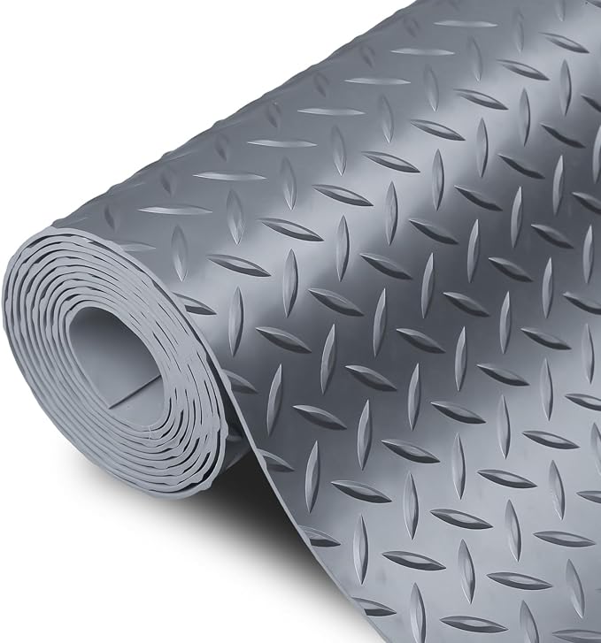 SEAL 5 x 15 Ft Premium Garage Floor Mat, Solid 2.8mm Thick Gray Commercial by SEAL