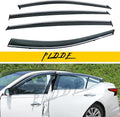 4pcs Smoke Tint with Chrome Trim Window Visors Compatible with Compatible with by PLDDE