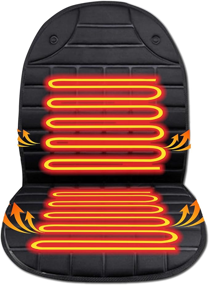 Heated Seat Covers, 2 Fast Heating Models Heated Seat Cushion Black by Teomi