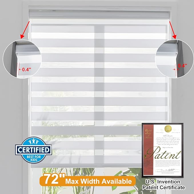 Persilux Zebra Blinds for Windows, Dual Layer Zebra Roller Shades Light - Image 4