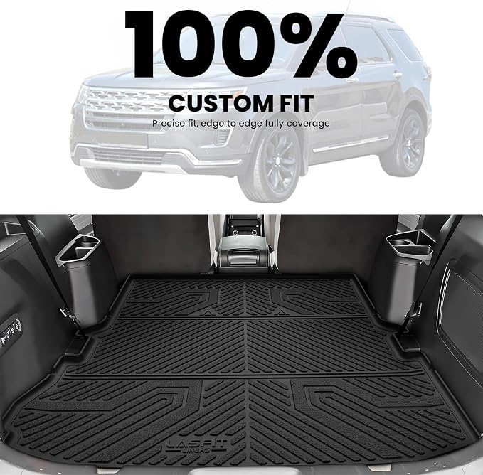 LASFIT Trunk & Backrest Mat for Ford Explorer 2015-2019, Custom Fit All Weather - Image 2