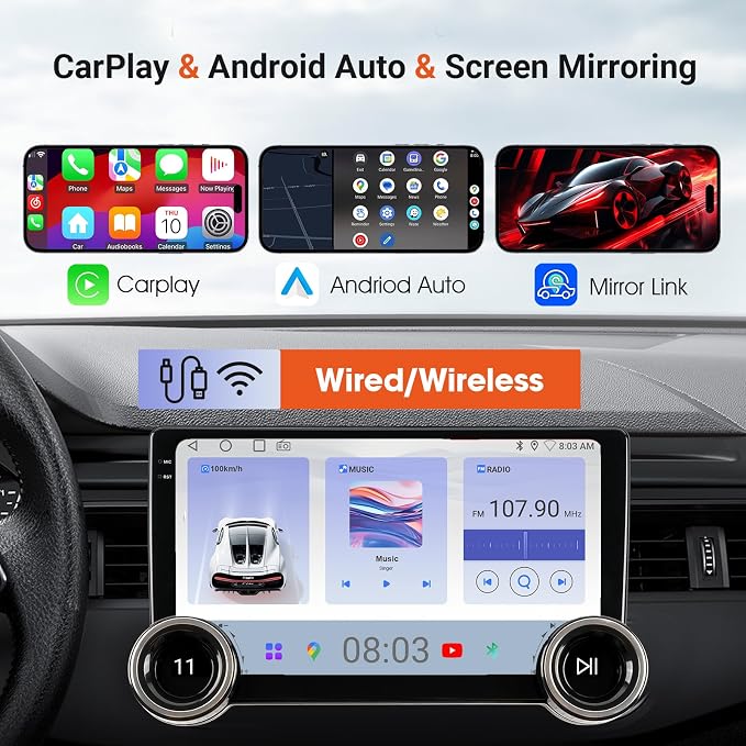 10.1" Wireless CarPlay & Android Auto Car Stereo - Image 2