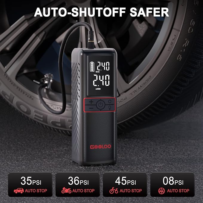 GOOLOO GT160 Tire Inflator Portable Air Compressor, 160PSI Portable Air Pump - Image 3