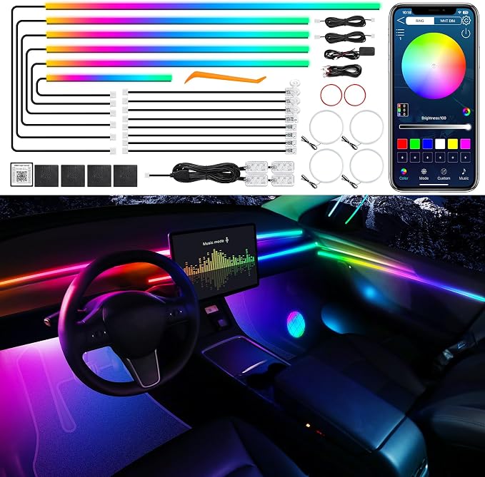 Dreamcolor Acrylic Interior Car LED Strip Light - Image 2