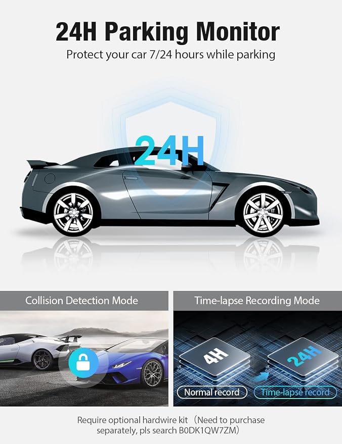 OMBAR Dash Cam Front and Rear 5G WiFi, Dash Cam 4K/2K/1080P+1080P, Dash Camera - Image 8