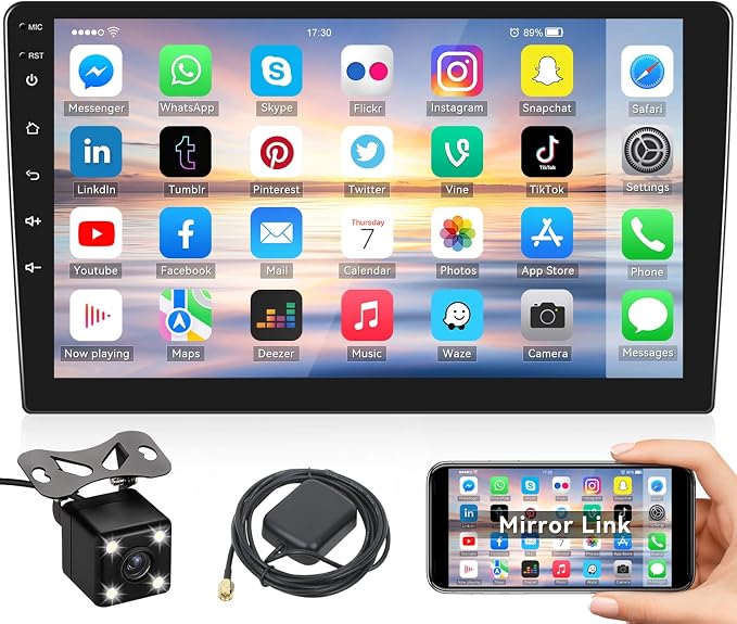 10.1Inch 2.5D HD Double Din Car Stereo Radio Receiver, Android Touch Screen MP5 by OiLiehu