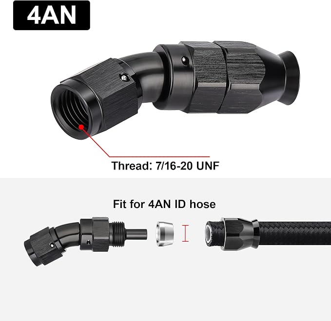 EVIL ENERGY 4AN 30 Degree PTFE One Piece Full Flow End Hose Fitting Aluminum - Image 4