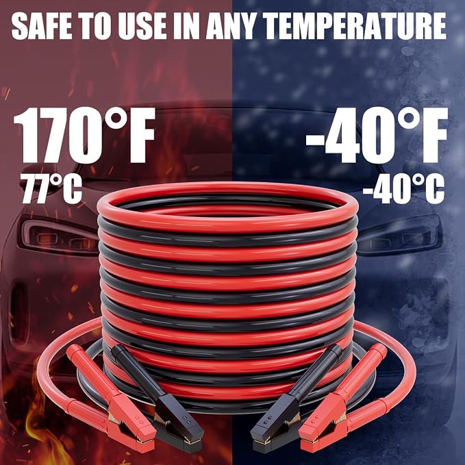 Heavy Duty Jumper Cables for Car Battery, 0 Gauge 30 Feet 1000AMP, Automotive - Image 4